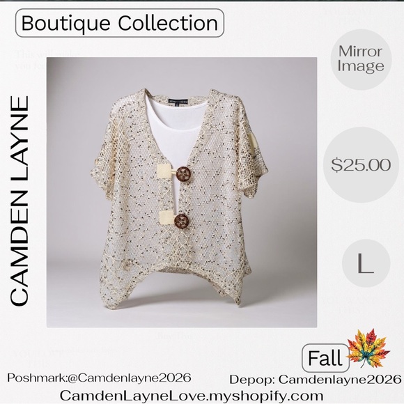Mirror Image Tops - Mirror Image Elegant Cream Crochet Top